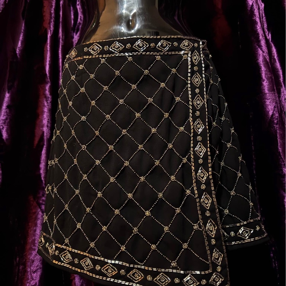 Embellished Black Full Beaded Skirt